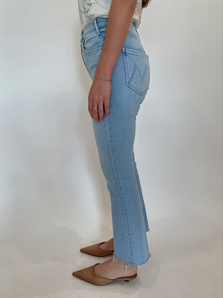 MOTHER The Hustler Ankle Fray Jeans in Ball's In Your Court available at Barbara Katz