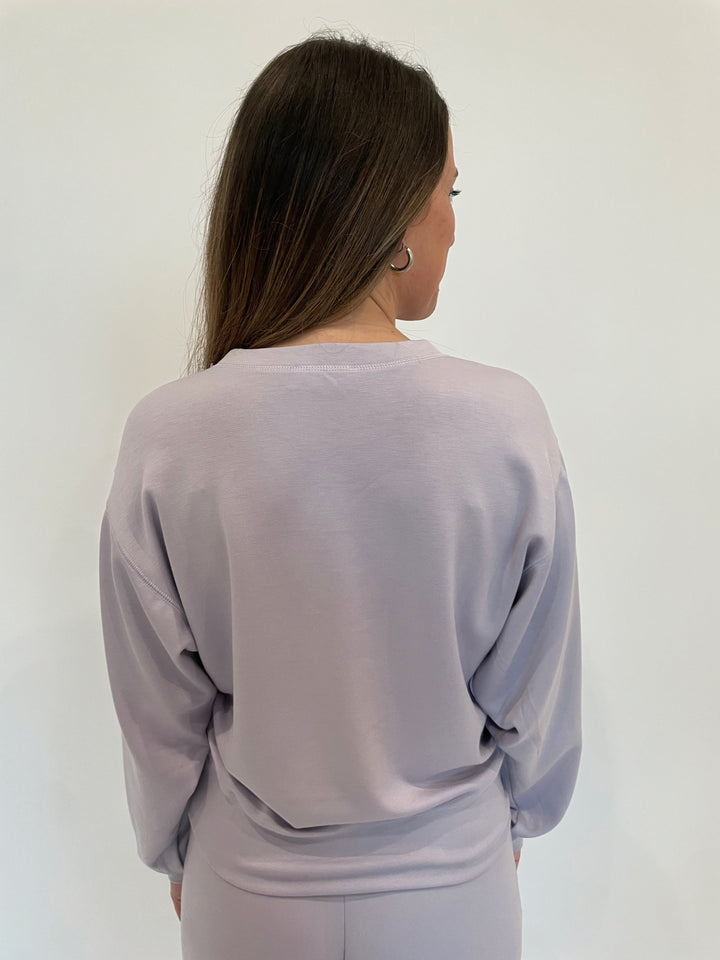 BK Roci Sweatshirt in Lilac Grey available at Barbara Katz