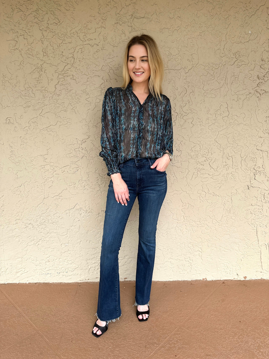 Suncoo LEYLA LUREX PRINT BLSE