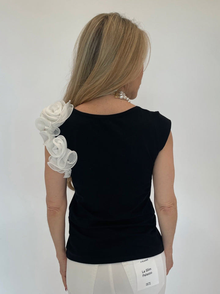 Bariloche Apumer Rose Top in Black available at Barbara Katz