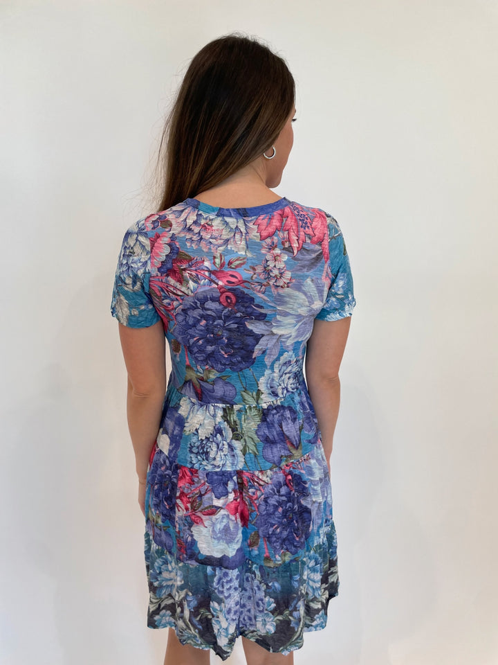 David Cline Veronica Short Sleeve Dress in Vinet available at Barbara Katz