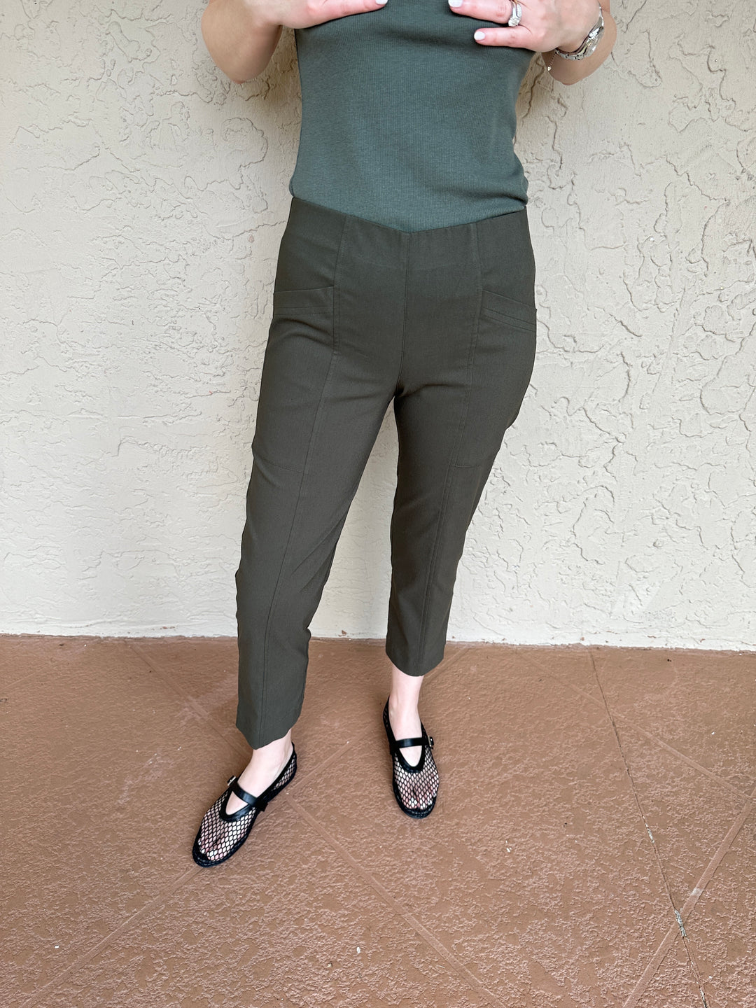 Elliott Lauren Control Stretch Snap Hem Cargo - Hunter