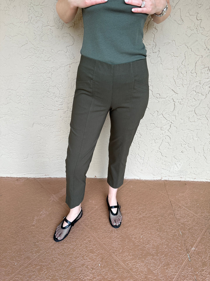 Elliott Lauren Control Stretch Snap Hem Cargo - Hunter