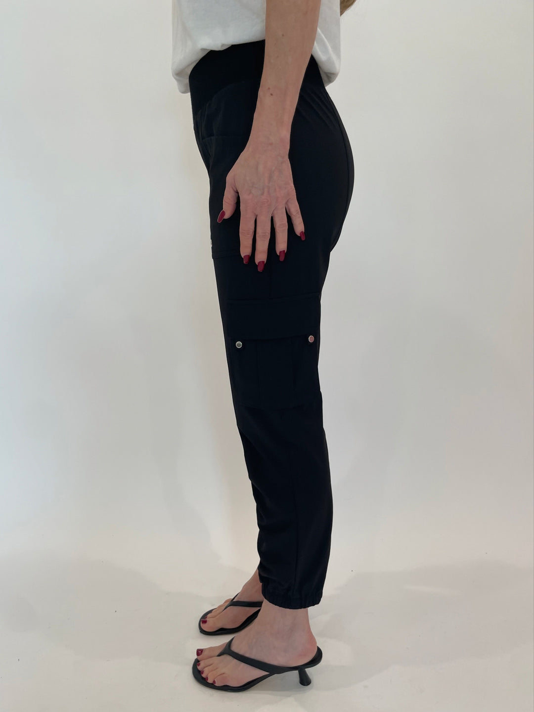 Peace of Cloth Britt Cargo Pants in Onyx available at Barbara Katz