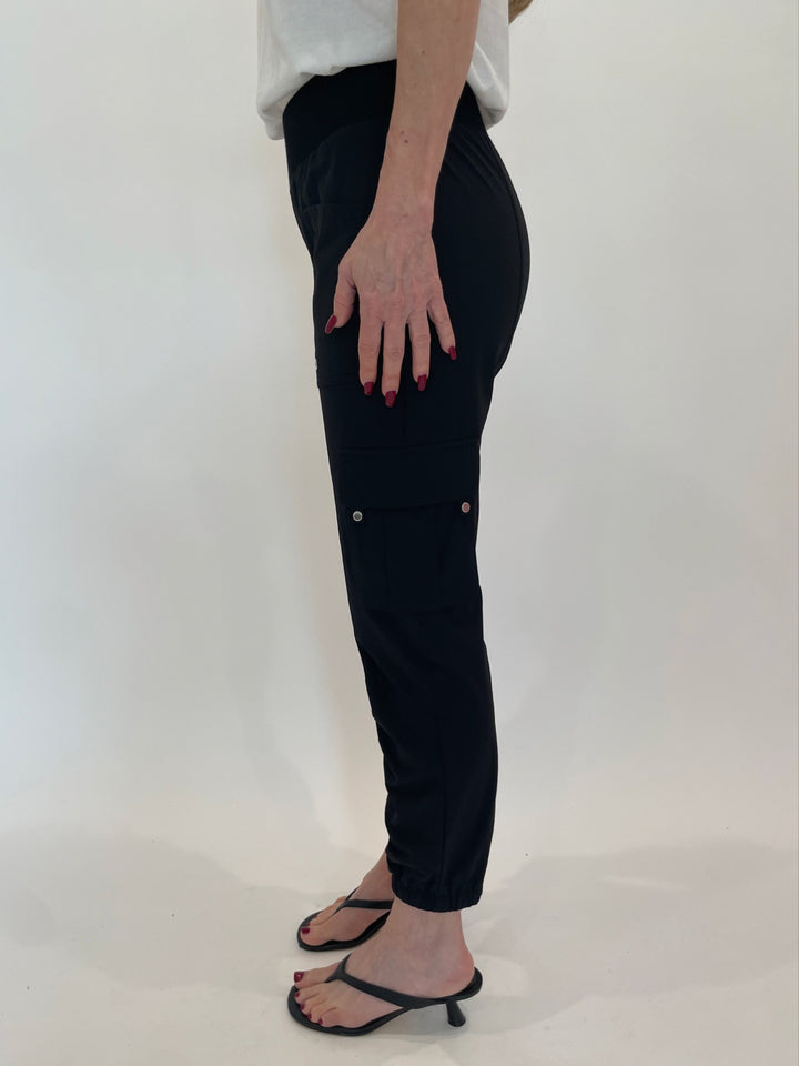 Peace of Cloth Britt Cargo Pants in Onyx available at Barbara Katz