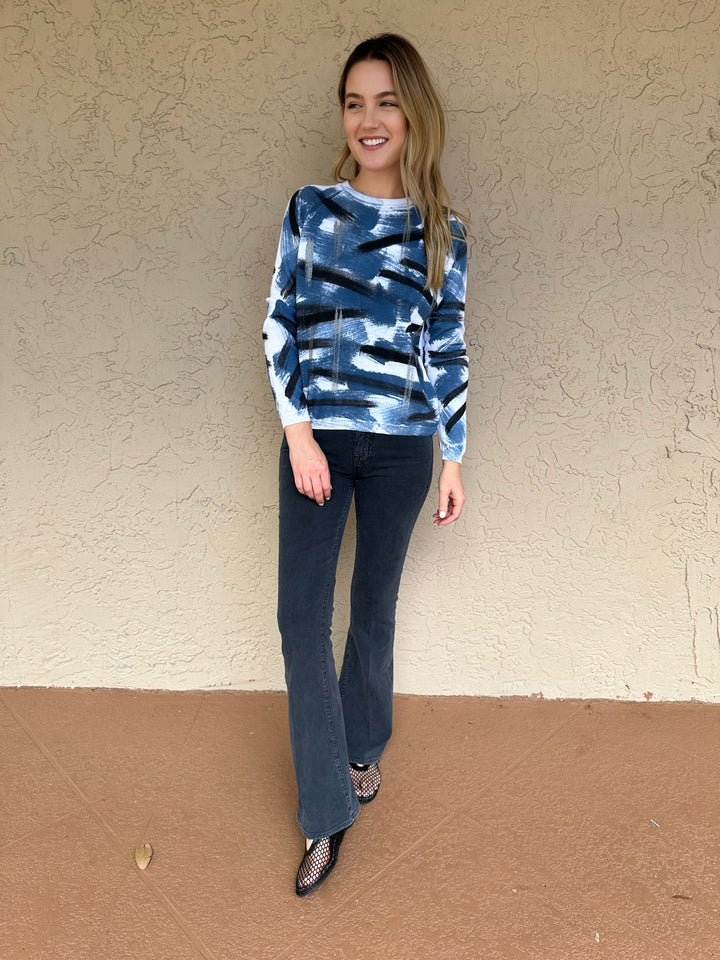 Mela Rosa Cotton Handpainted Sweater - Benedetta