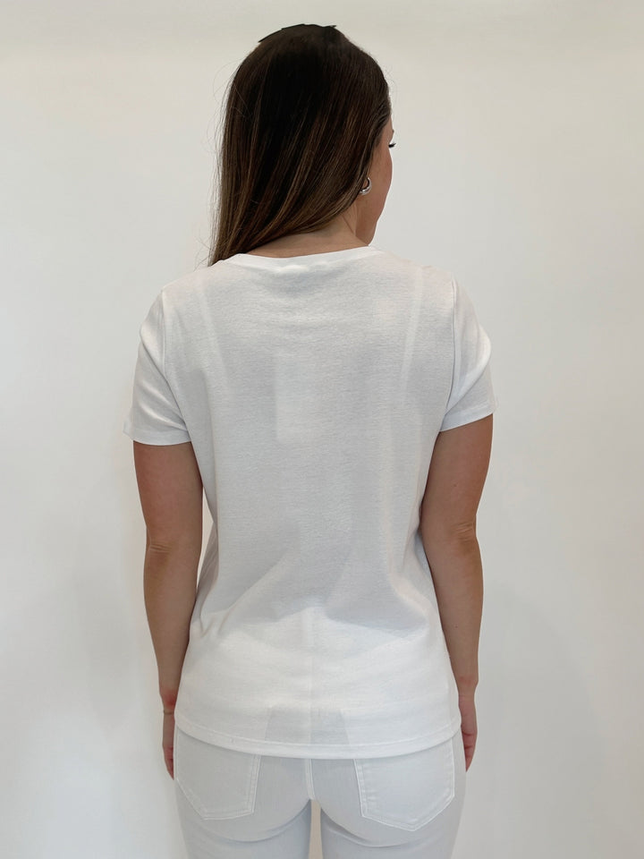 Elliott Lauren Wild Cheetah Printed Tee in Silver available at Barbara Katz