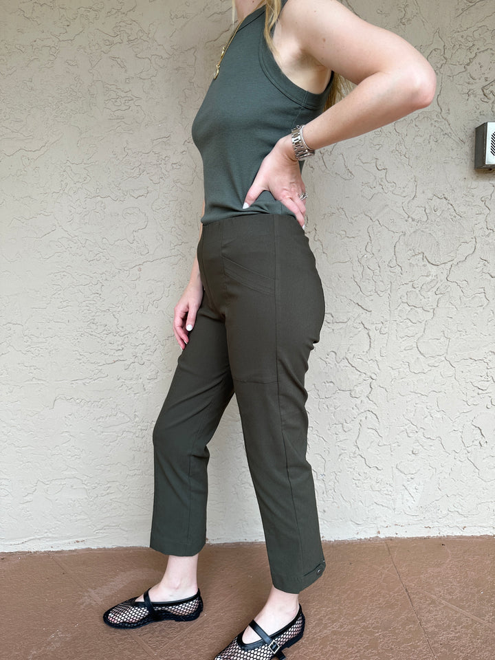 Elliott Lauren Control Stretch Snap Hem Cargo - Hunter