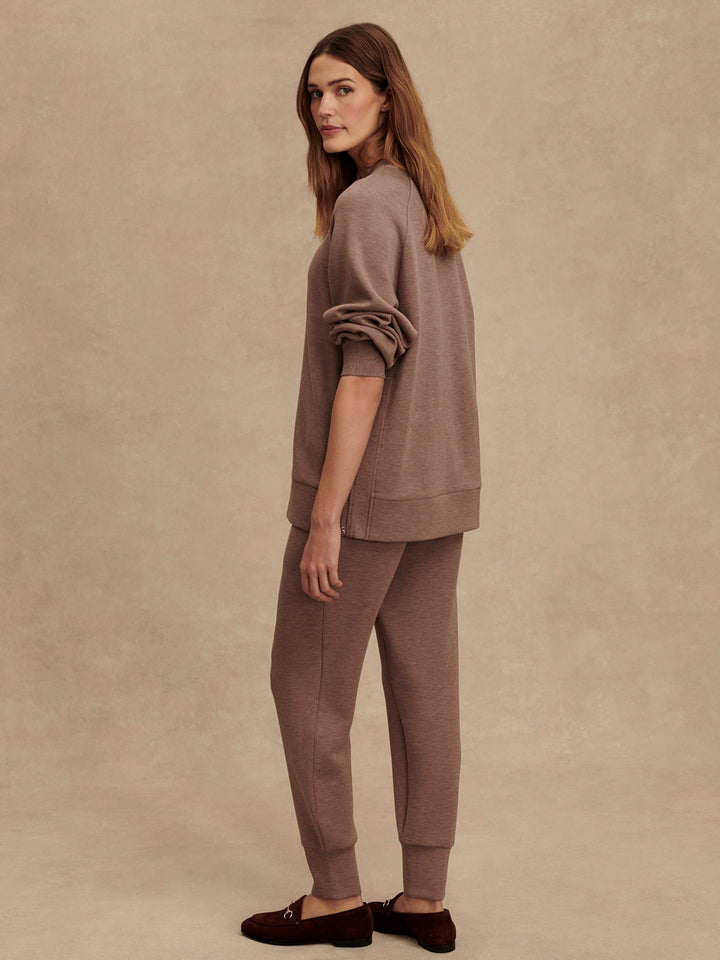 Varley The Slim Cuff Pants 27.5" in Deep Taupe Marl Fleck available at Barbara Katz