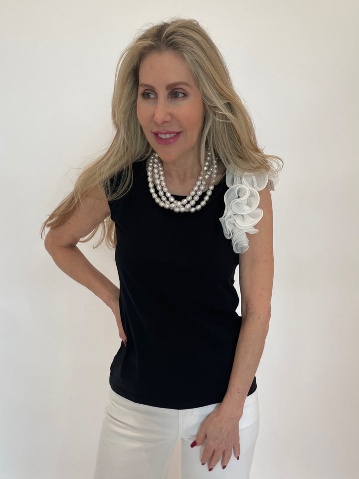 Bariloche Apumer Rose Top in Black available at Barbara Katz