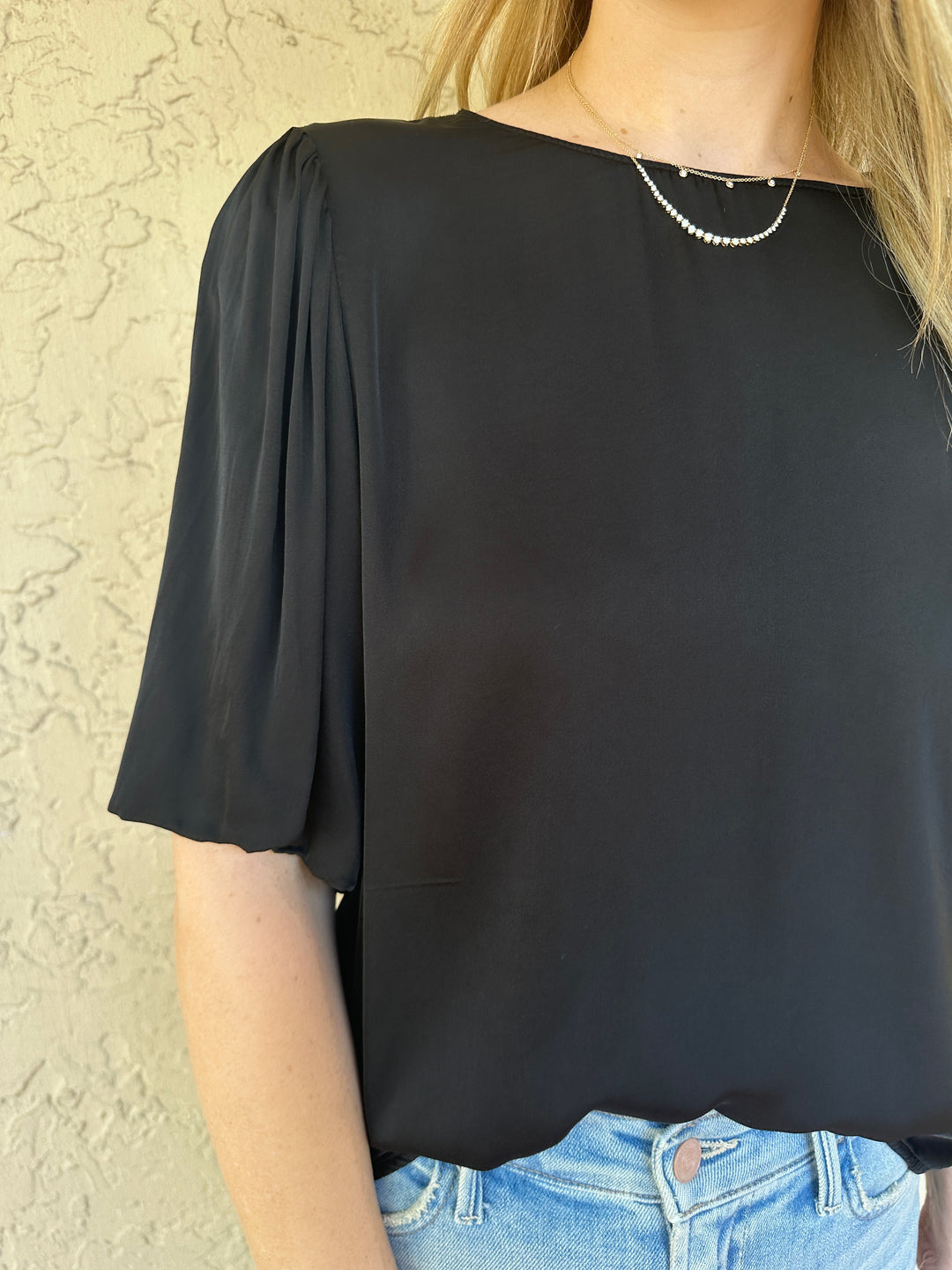 Velvet Desi Blouse - Black