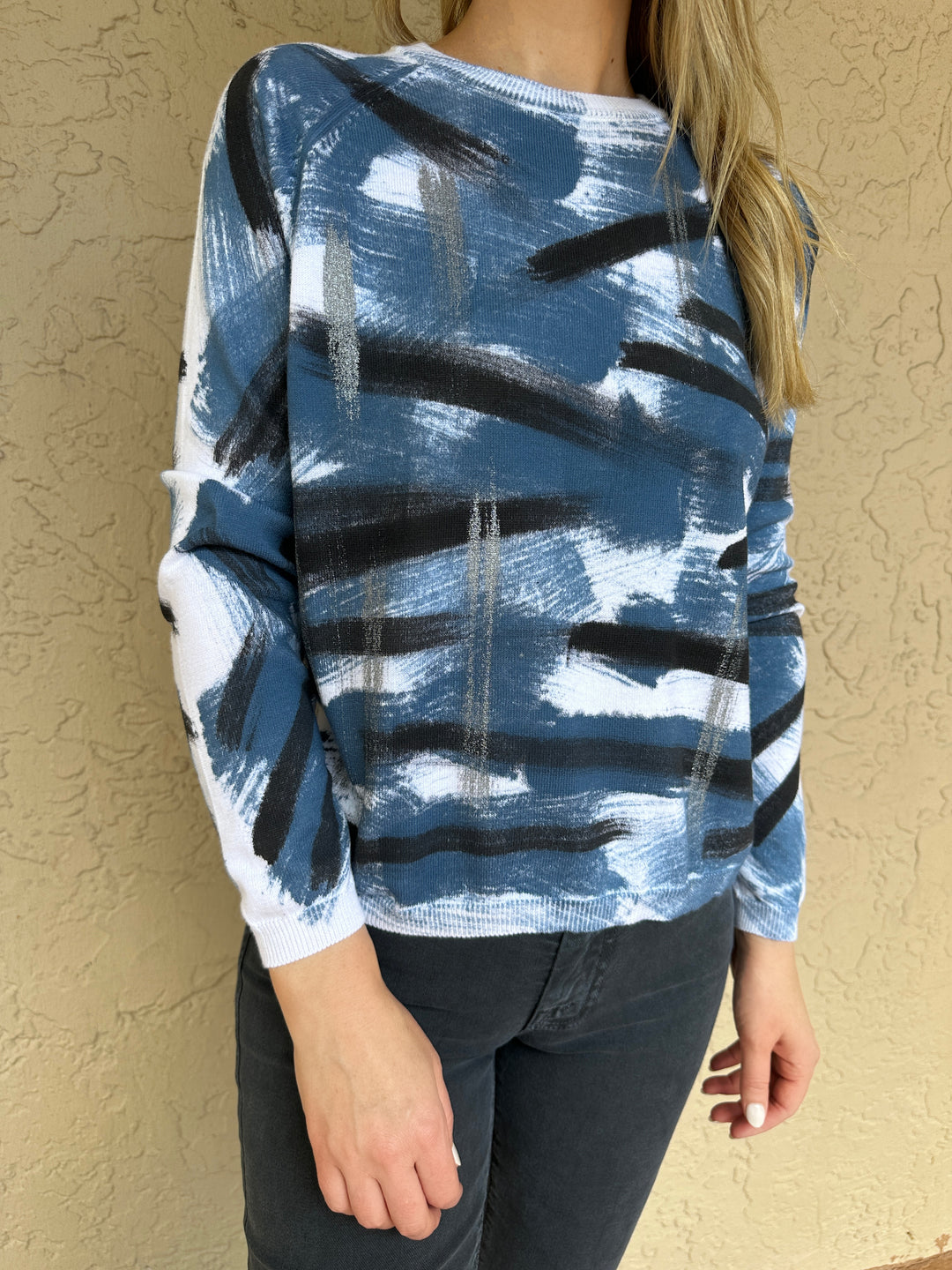 Mela Rosa Cotton Handpainted Sweater - Benedetta