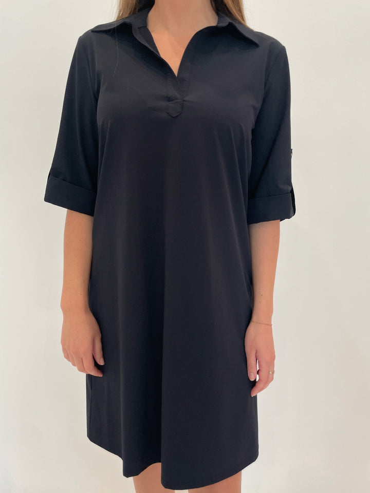 Peace of Cloth Ryan Tech Dress in Navy available at Barbara Katz