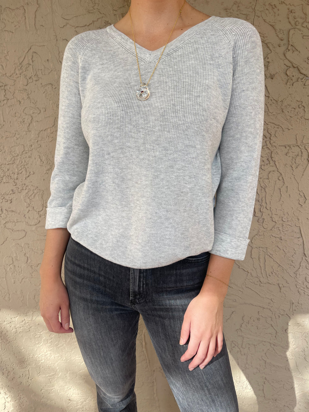 Edinburg Knitwear Shaker Knit V-Neck