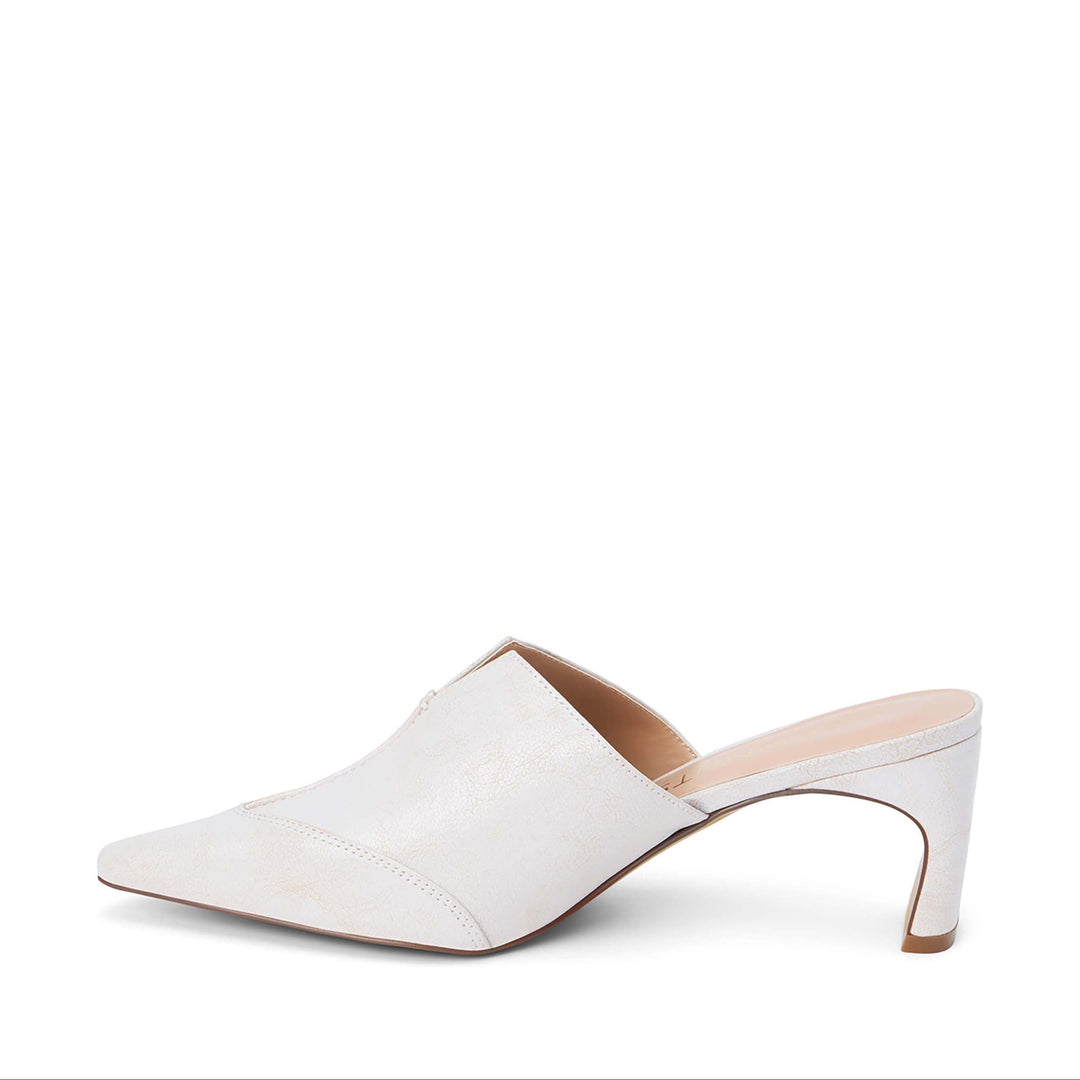 Matisse Crawford Pointed Toe Mule in White available at Barbara Katz
