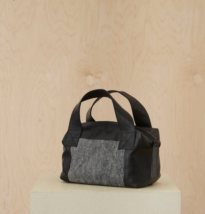 Daniella Lehavi Libi Small Satchel in Black &amp; White Stripes available at Barbara Katz