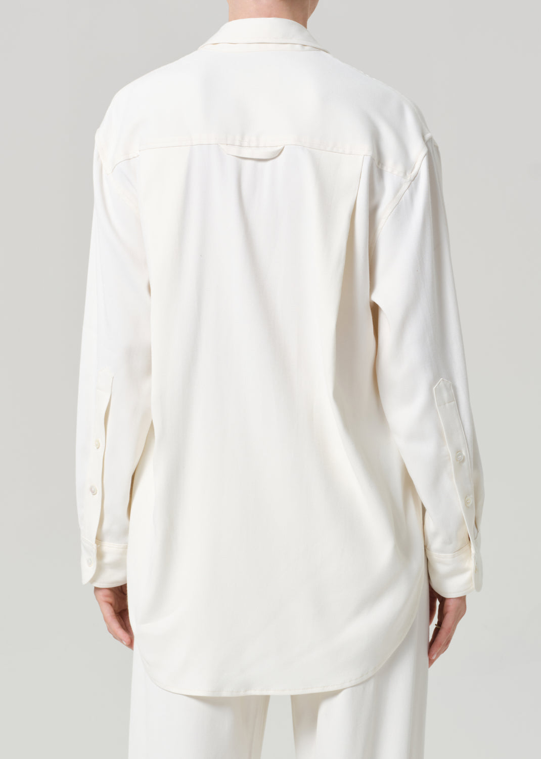 Citizens of Humanity Kayla Shirt In Portofino Twill Moonlight Cream available at Barbara Katz