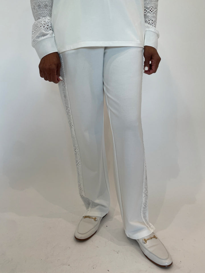 Leo & Ugo Marcella Lace Pants in White available at Barbara Katz