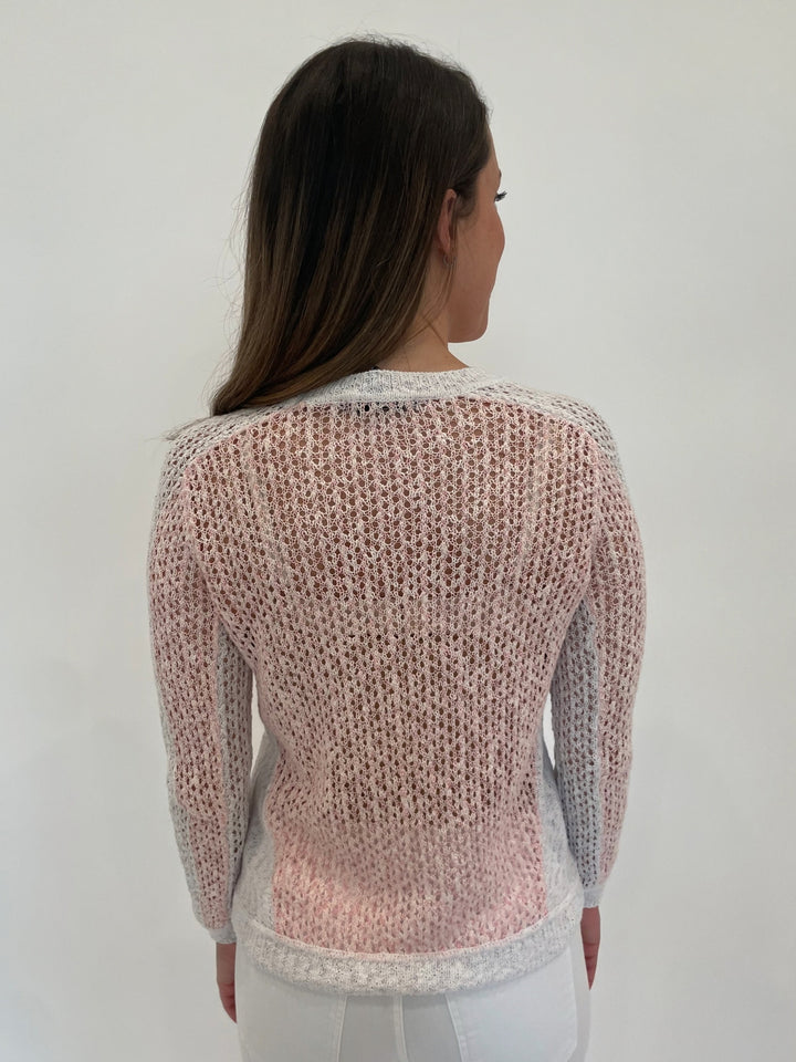 Peace of Cloth Lolita Mesh Sweater in Petal available at Barbara Katz