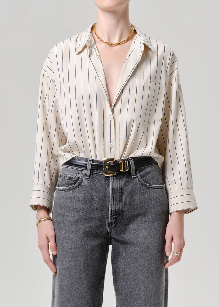 Citizens of Humanity Petit Ami Shirt in Ramble Stripe available at Barbara Katz