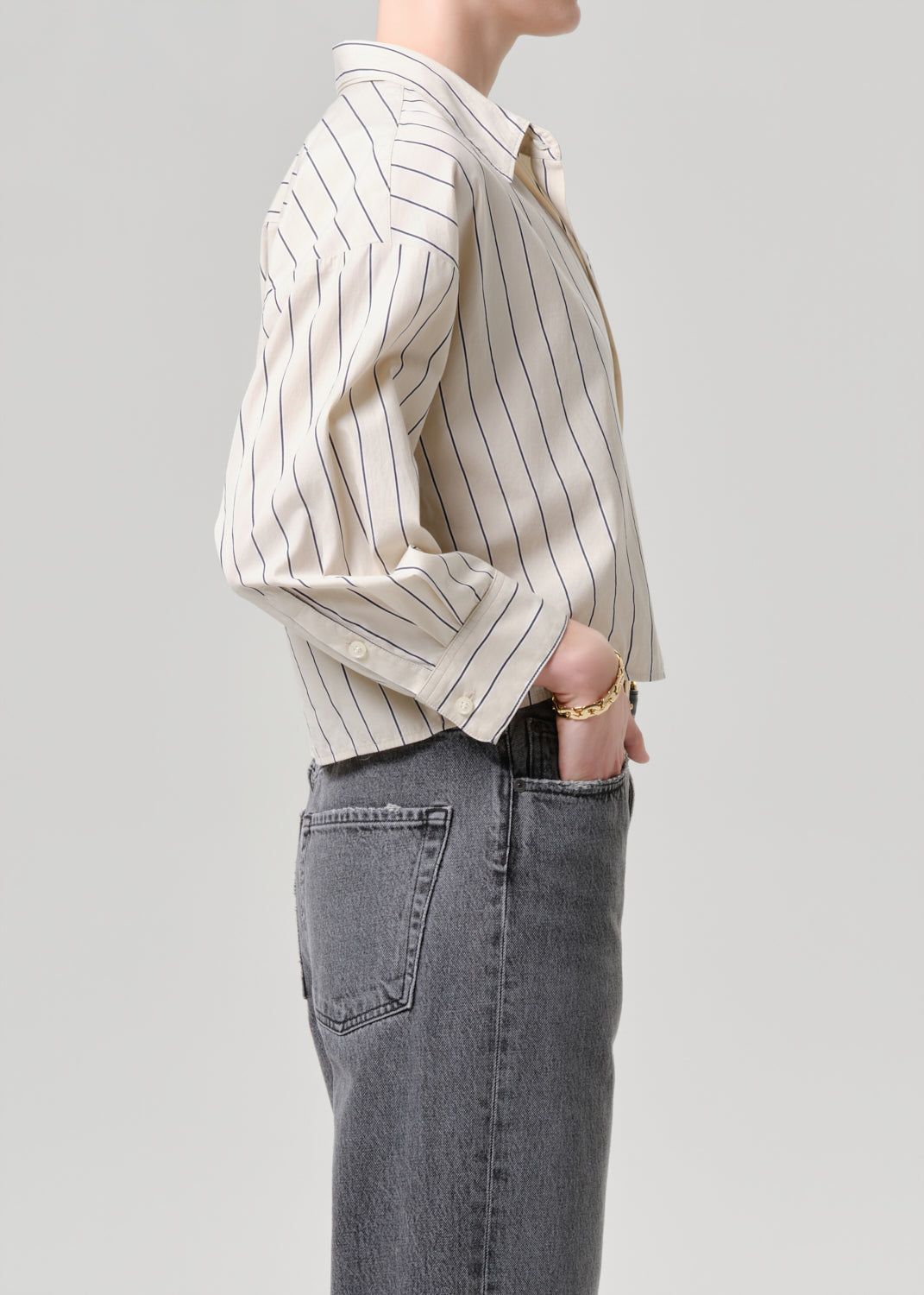 Citizens of Humanity Petit Ami Shirt in Ramble Stripe available at Barbara Katz