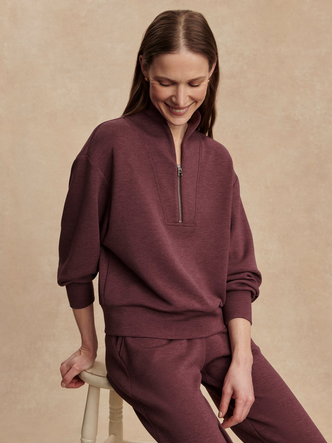 Varley Davidson Sweatshirt in Sassafras Marl available at Barbara Katz