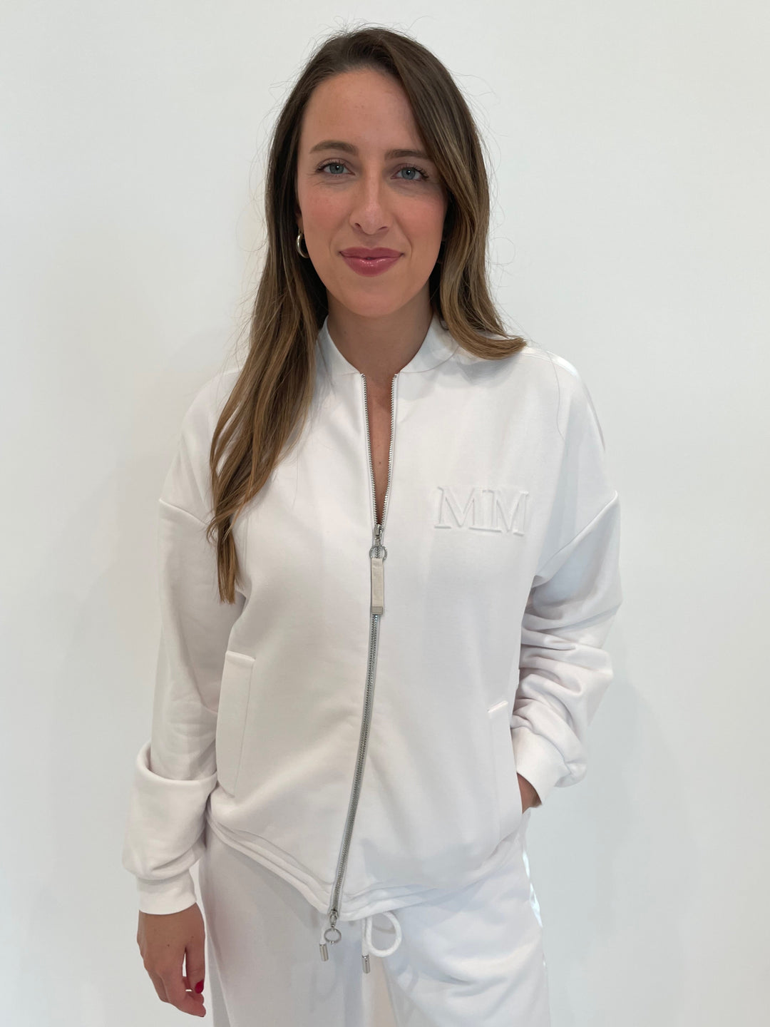 Max Mara MM Dodo Sweatshirt in Optical White available at Barbara Katz