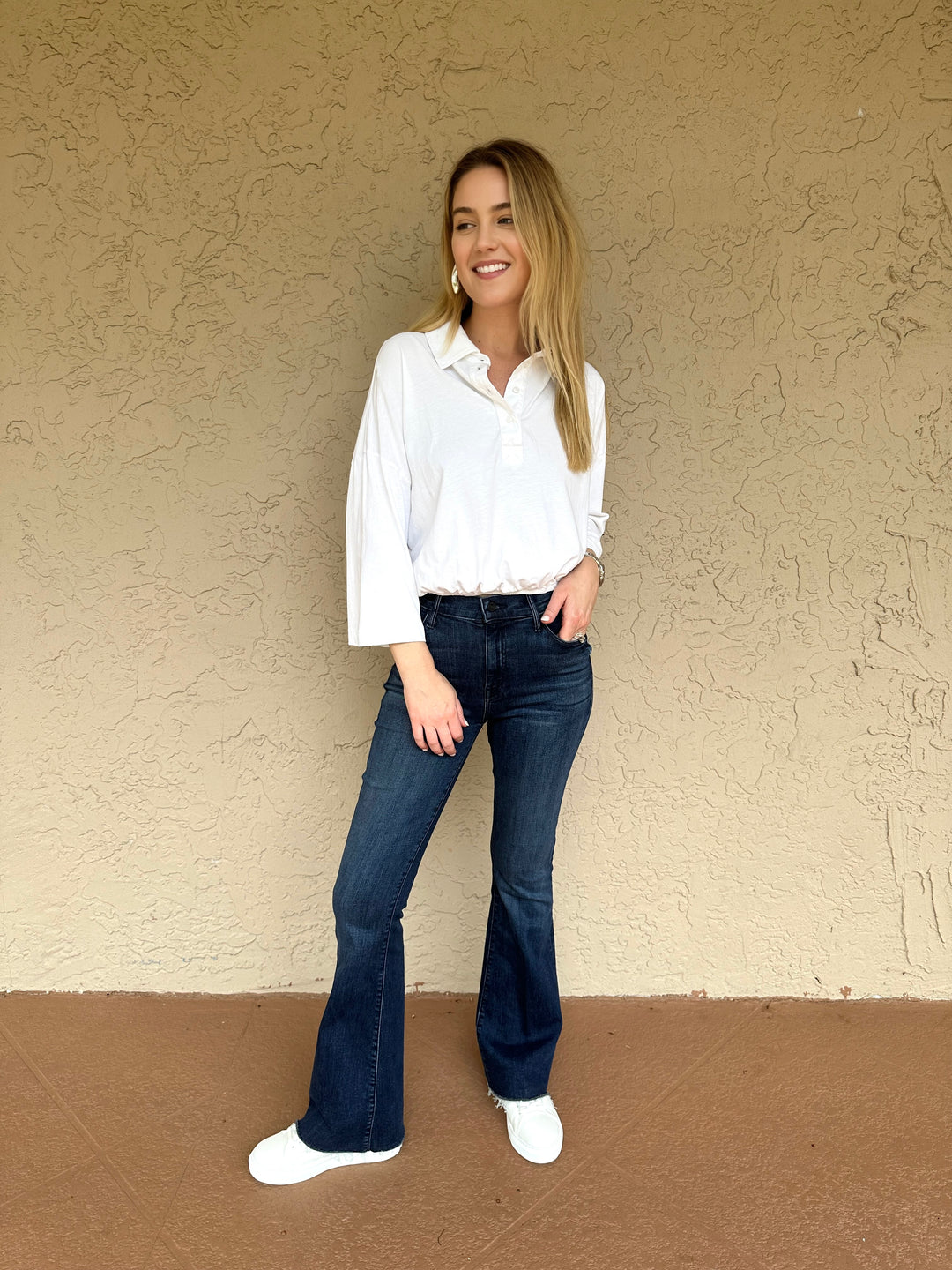 Stateside Cloud Jersey Cropped Polo