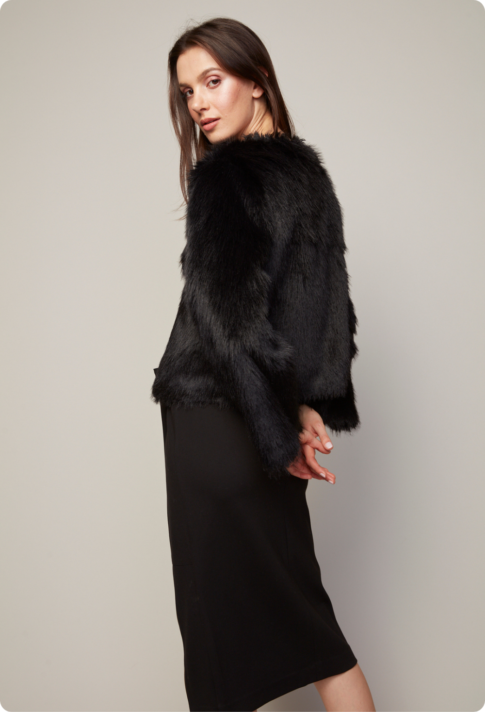 Adroit Atelier Bing Stretch Pencil Skirt With Zipper Detail in Black available at Barbara Katz