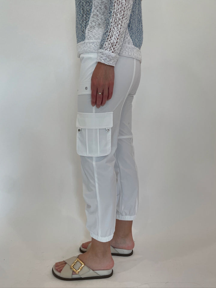 Peace of Cloth Britt Cargo Pants in White available at Barbara Katz