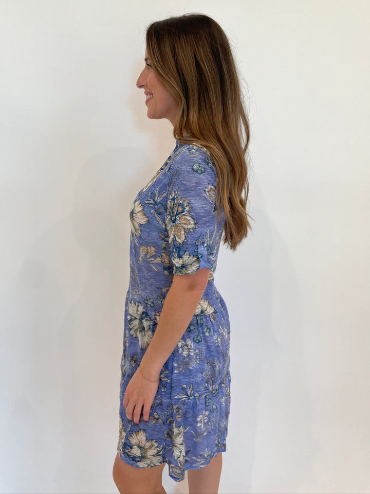 David Cline Annabel Snap Front Tier Dress in Capri available at Barbara Katz