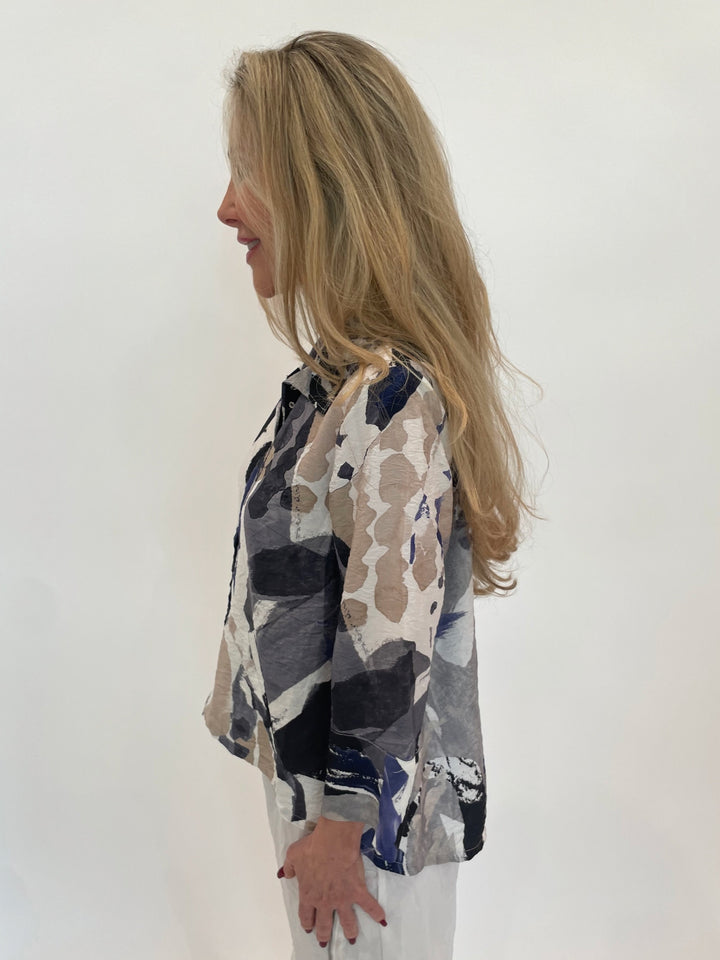 LIV by Habitat Aura Snap Front Shirt Jacket in Multi available at Barbara Katz