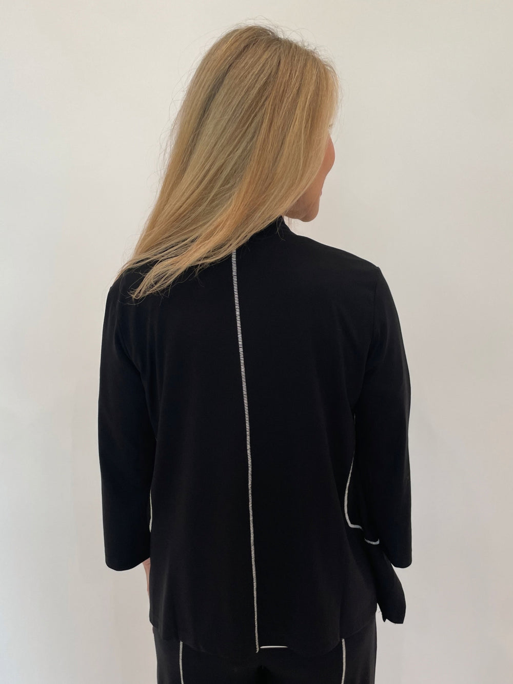 Ozai N Ku Arline Stitch Cardigan in Black available at Barbara Katz