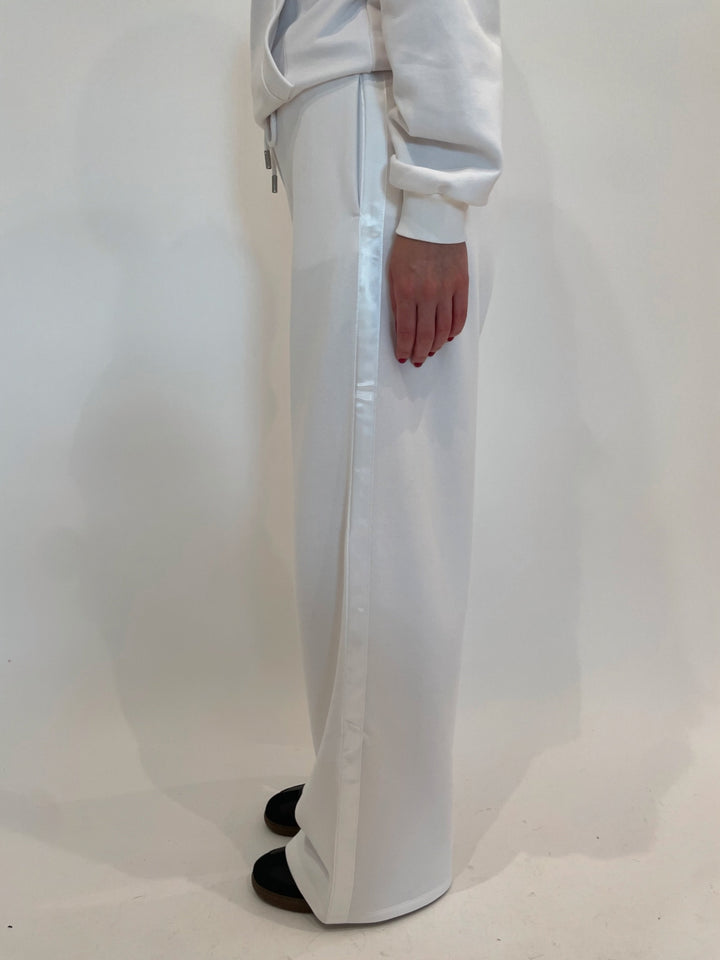 Max Mara MM Veles Jersey Trousers in Optical White available at Barbara Katz