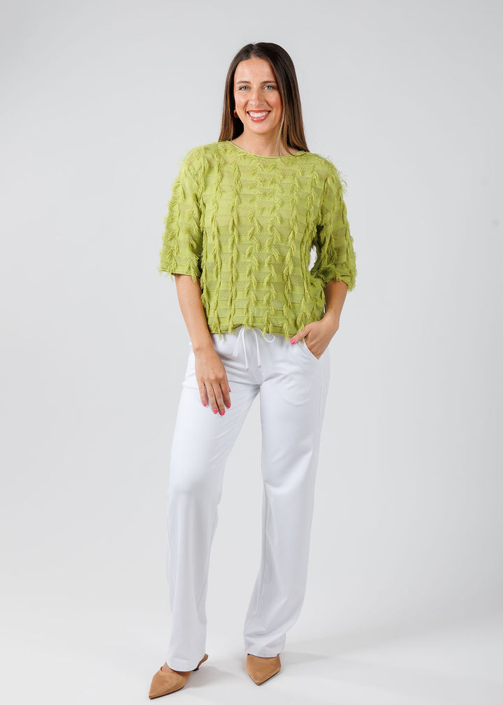 Raffaello Rossi Candice Straight Pants in White available at Barbara Katz 