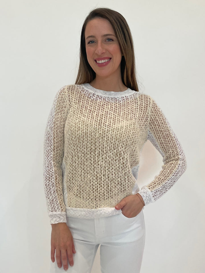 Peace of Cloth Lolita Mesh Sweater in Linen available at Barbara Katz