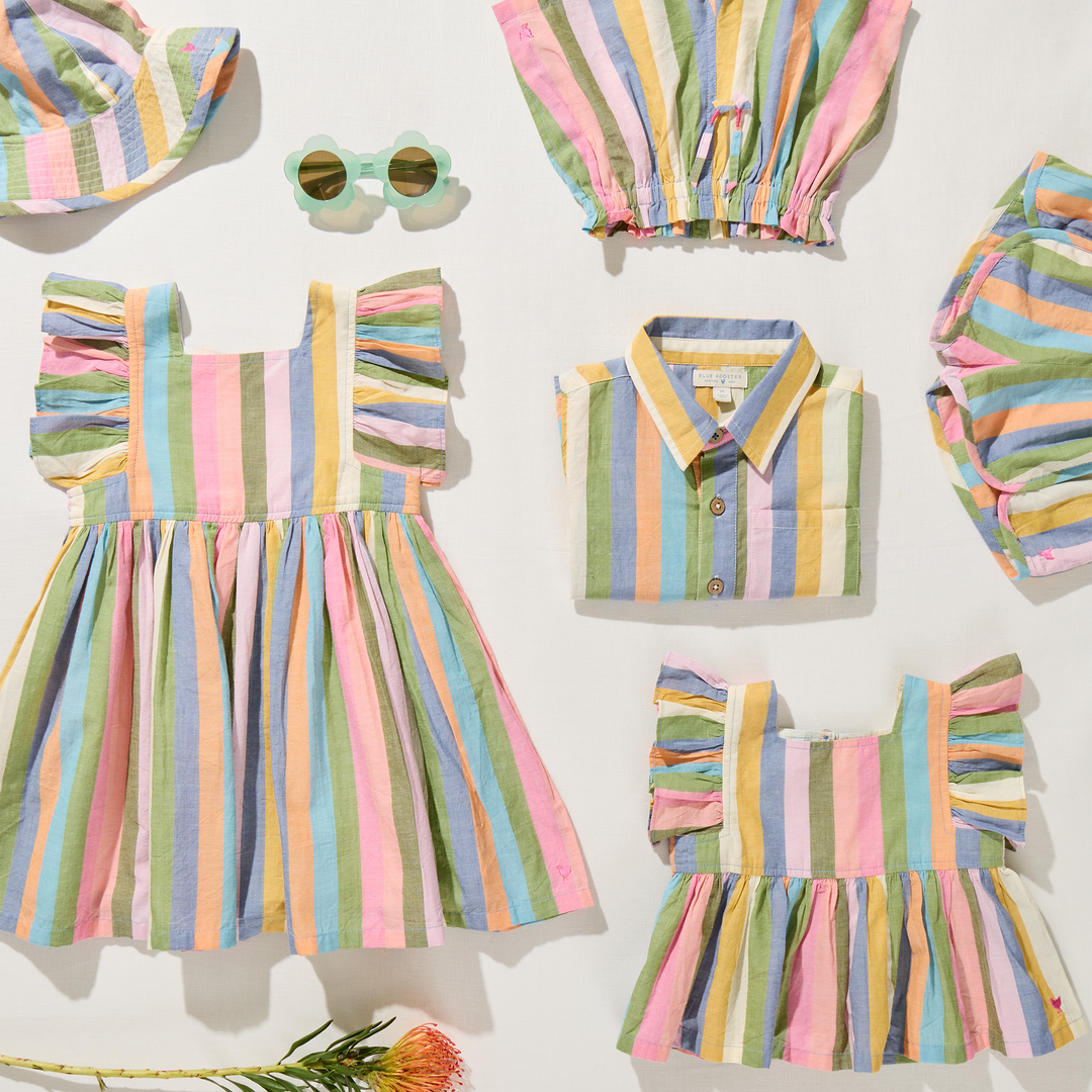 Pink Chicken Girls Elsie Dress - Parade Stripe available at Barbara Katz