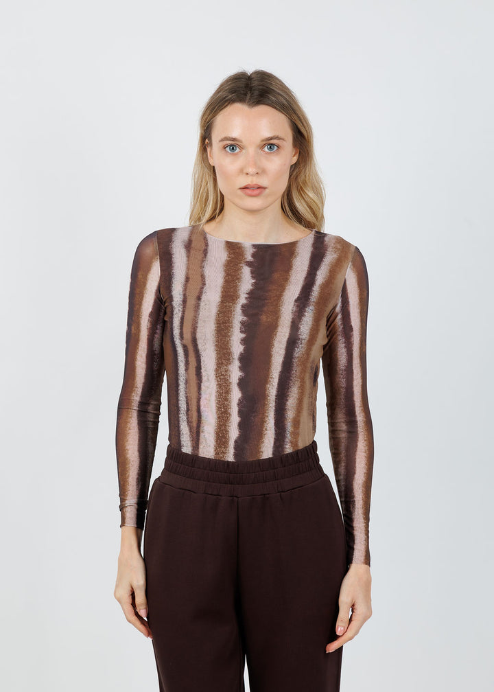 AMB Florence Double Sheer Top in Dune available at Barbara Katz