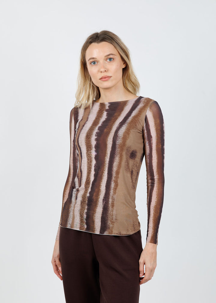 AMB Florence Double Sheer Top in Dune available at Barbara Katz