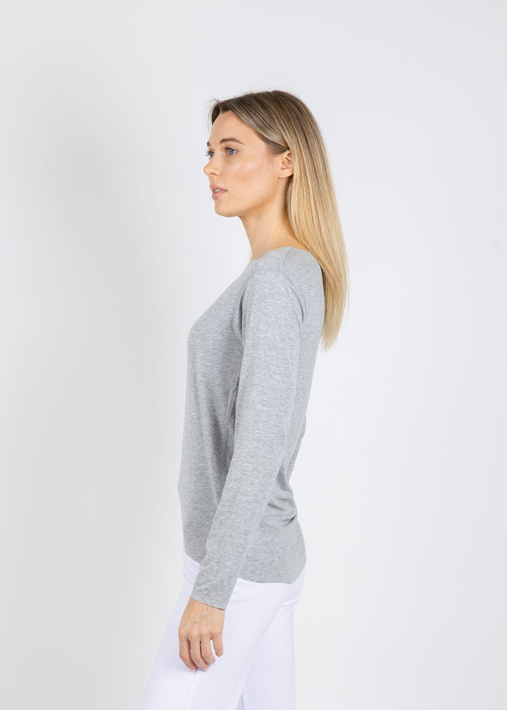 AMB Designs Julia Long Sleeve Top in Grey available at Barbara Katz