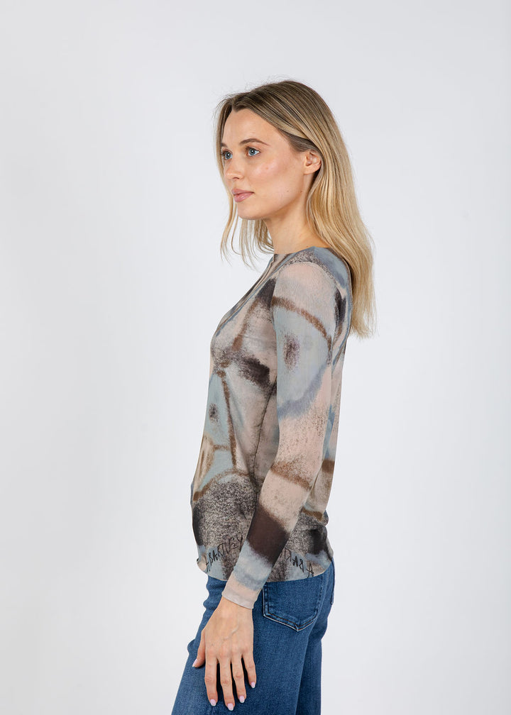 AMB Florence Double Sheer Top in Desert Storm available at Barbara Katz