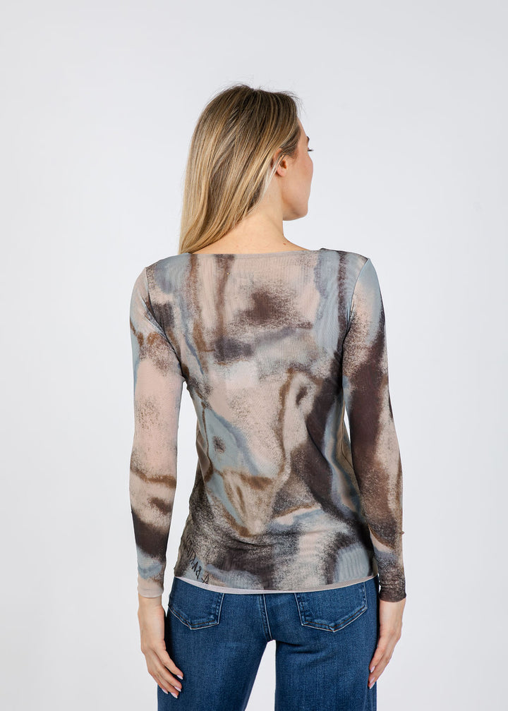 AMB Florence Double Sheer Top in Desert Storm available at Barbara Katz