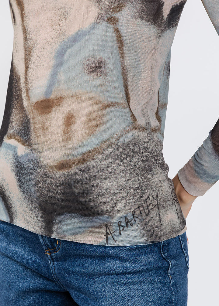 AMB Florence Double Sheer Top in Desert Storm available at Barbara Katz