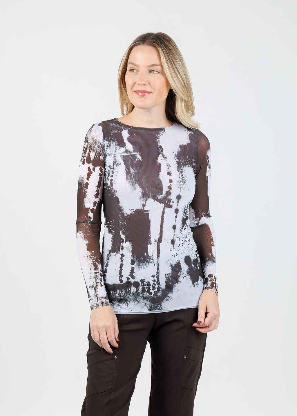 AMB Florence Double Sheer Top in Echoes available at Barbara Katz