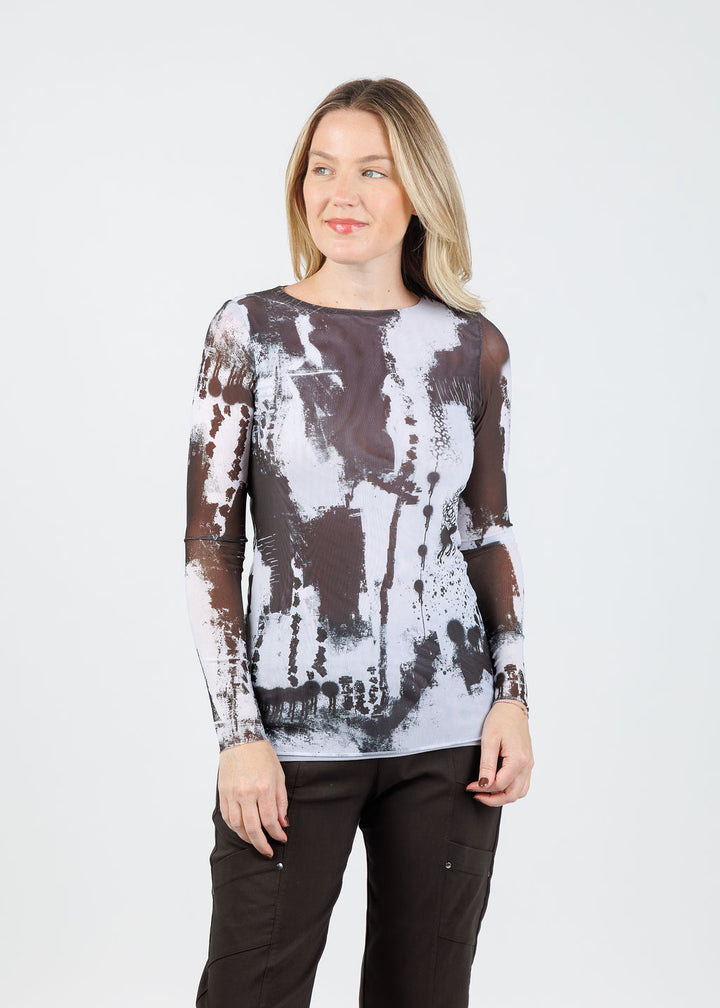 AMB Florence Double Sheer Top in Echoes available at Barbara Katz