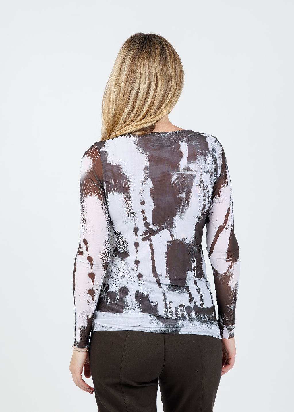 AMB Florence Double Sheer Top in Echoes available at Barbara Katz