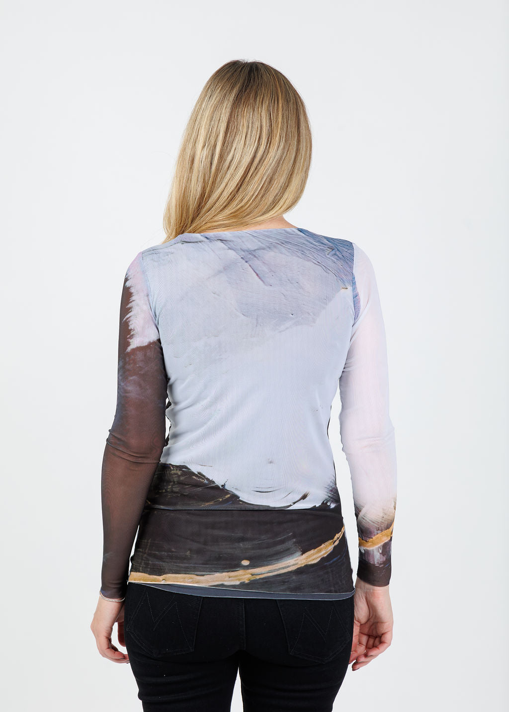 AMB Florence Double Sheer Top in Tidal available at Barbara Katz