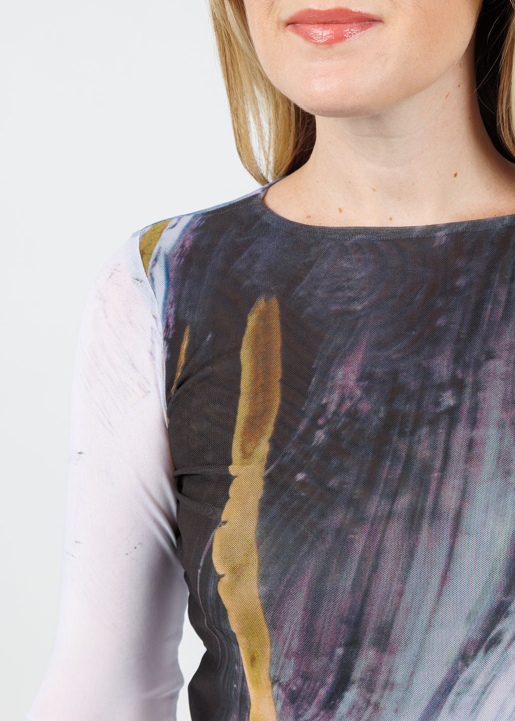 AMB Florence Double Sheer Top in Tidal available at Barbara Katz