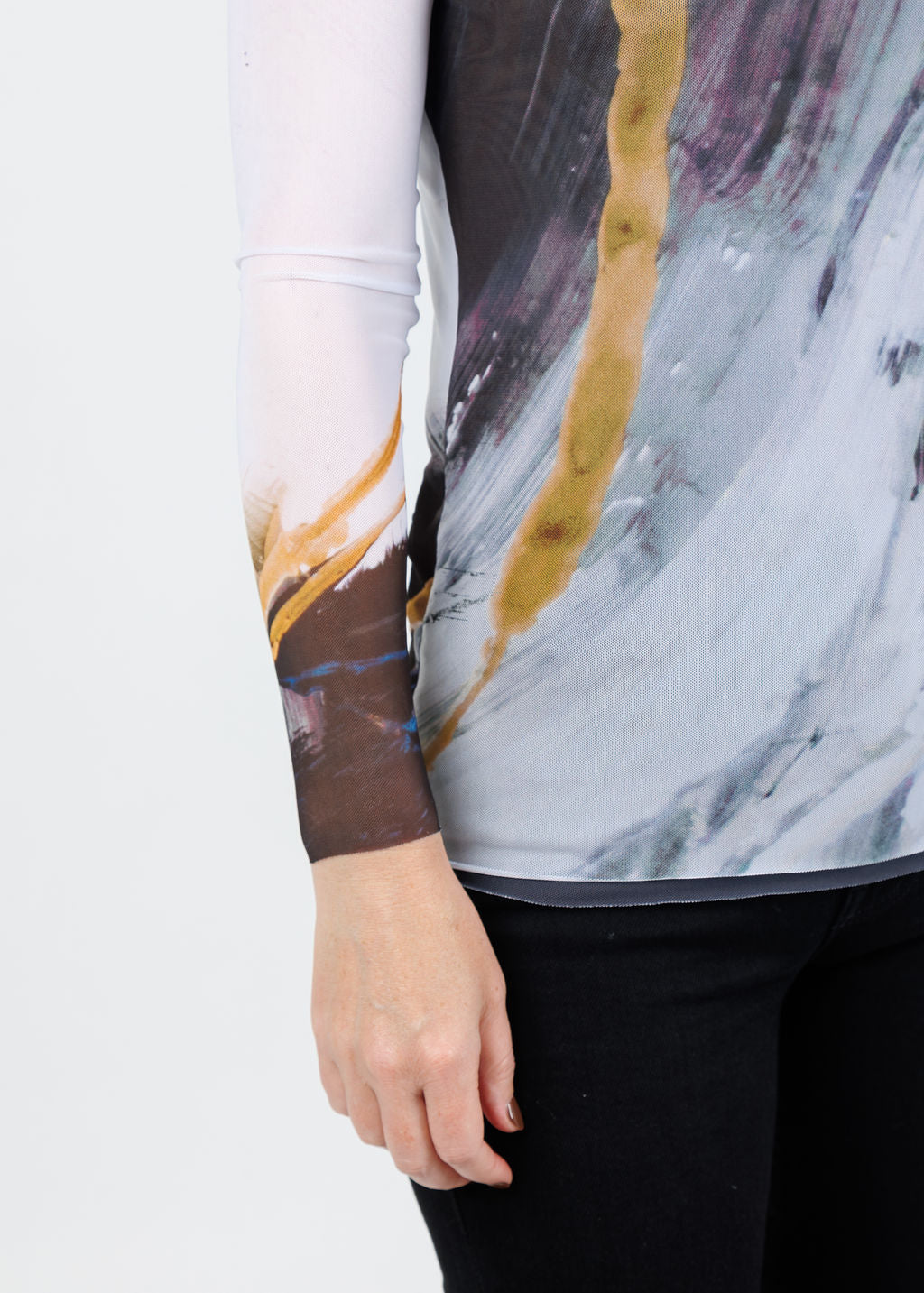AMB Florence Double Sheer Top in Tidal available at Barbara Katz