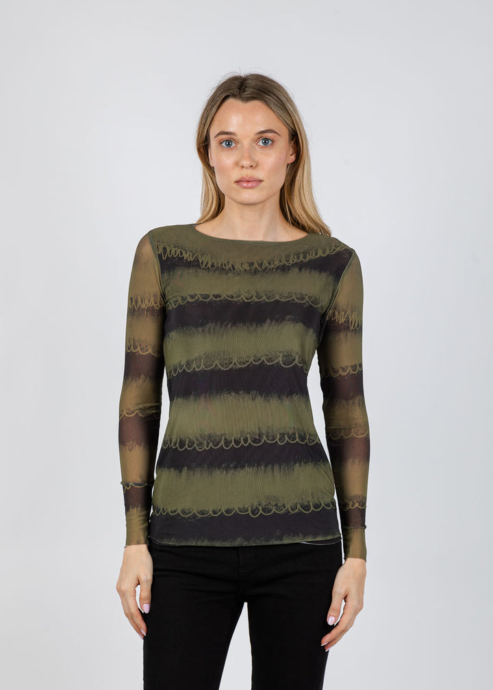 AMB Florence Double Sheer Top in Yellowstone available at Barbara Katz